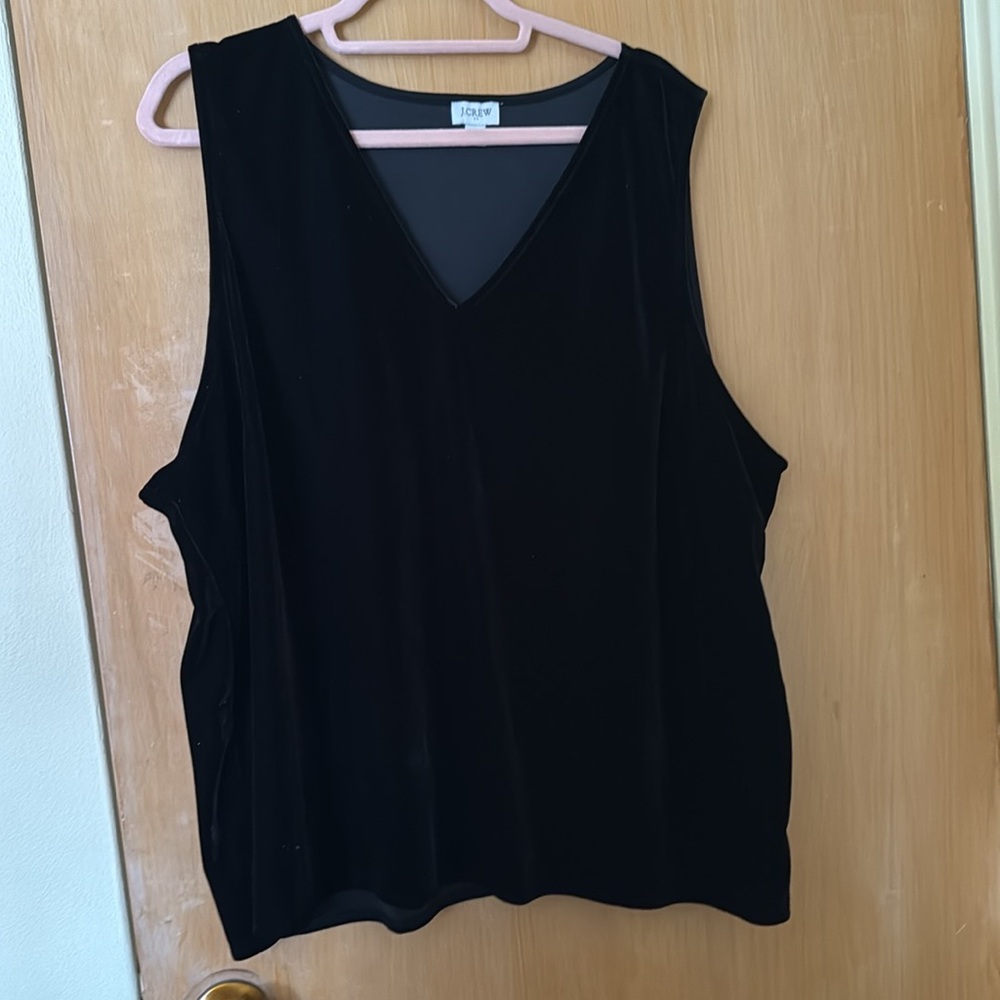 J.Crew Black Velvet Sleeveless Top 3X NWOT